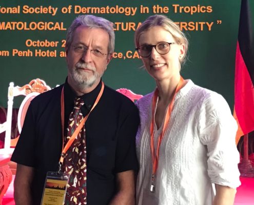 CB and Dr.Friederike Kauer (Vice-Chair of International Society of Dermatology in the Tropics e.V.) 2018 in Phnom Penh
