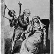 Tod, Arzt und Patientin. Um 1820