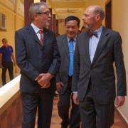With Director of Preah Kossamak Hospital Prof. Sikoeun and German Ambassor Freiherr von Marschall
