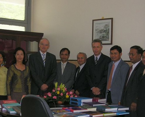 With German Ambassador Dr. Fischer and Staff of the University of Health Sciences (Phnom Penh)