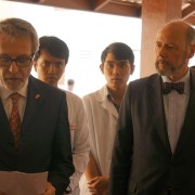 With German Ambassador Freiherr von Marschall and students