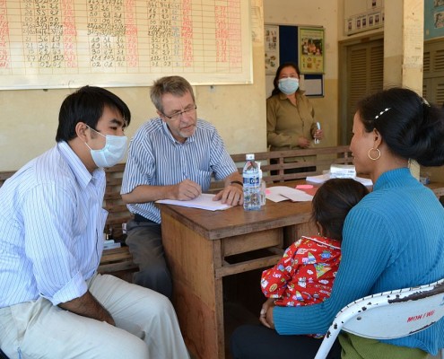 With Patients and Translator in Rural Cambodia