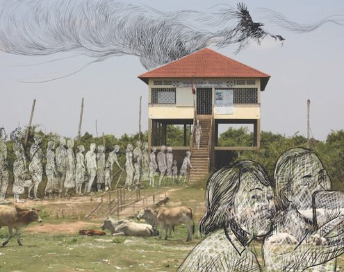 Srey Mao, Sickness, Digital Drawing on Photograph, 60x90cm,2017