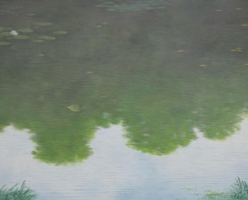Chov Theanly: The moment (Water), Oil on Canvas, 150x80cm, 2025. Chov Theanly: The moment (Water), Oil on Canvas, 150x80cm, 2025.