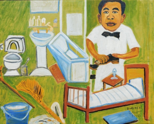 I in Hotel Room, Oil on Canvas,80x58cm, 2004 I in Hotel Room, Oil on Canvas,80x58cm, 2004